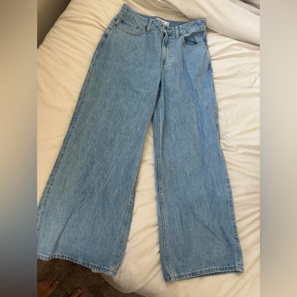 Abercrombie curve love high rise wide leg jeans